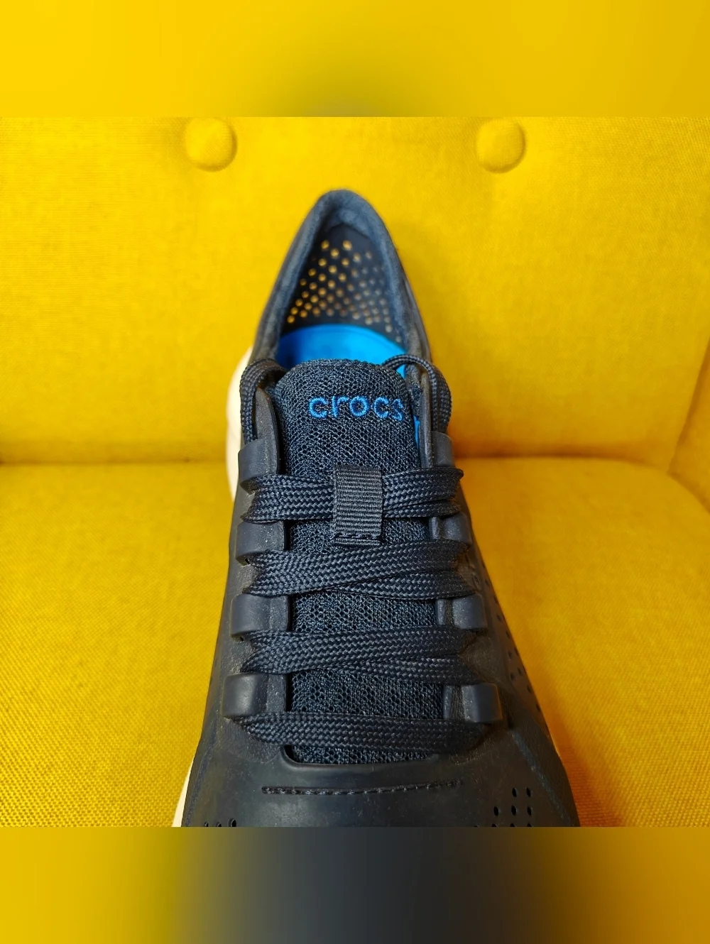 Crocs LiteRide Pacer Sneakers Loafer Lace Up Comfy Navy Blue Men's Shoes Size 12